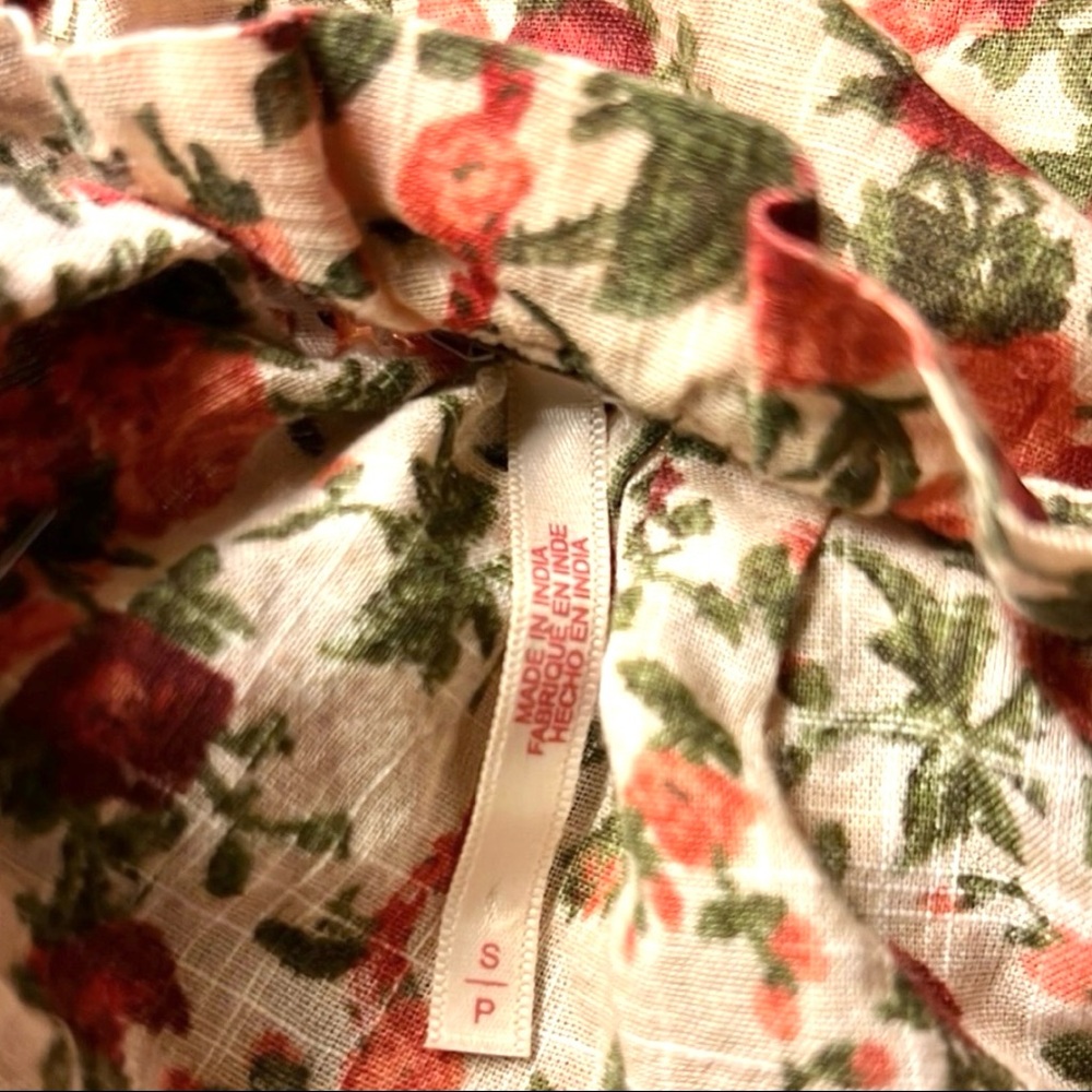 Free People Meant To Be Floral Smocked Boho Puff Sleeve Long Sleeve NWOT - Picture 8 of 11
